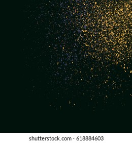Dark grainy texture on black background. Vector illustration.