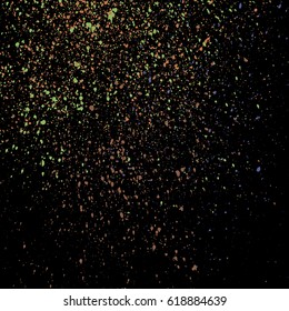 Dark grainy texture on black background. Vector illustration.