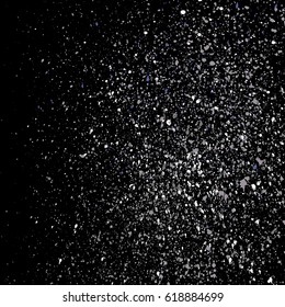 Dark grainy texture on black background. Vector illustration.