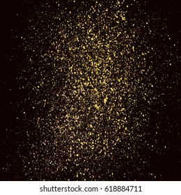 Dark grainy texture on black background. Vector illustration.