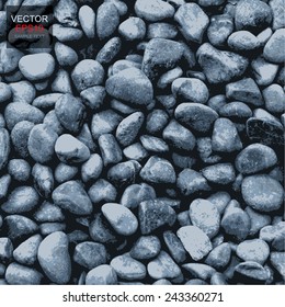Dark granite gravel texture. Vector illustration.