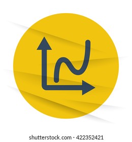 Dark Graph icon label on wrinkled paper