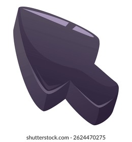 Dark gray 3d cursor pointing up and right, great for conveying concepts of clicking or selecting