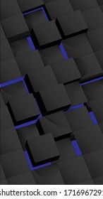 Fondo de pintura de cubos abstractos gris oscuro. Diseño vectorial de pantalla moderna para aplicación móvil