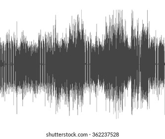 Dark gray abstract digital sound wave background.