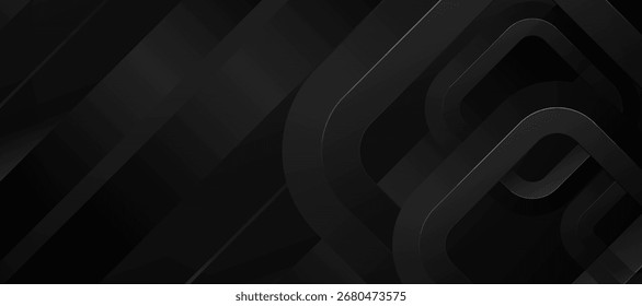 Fundo geométrico abstrato cinza escuro com formas arredondadas