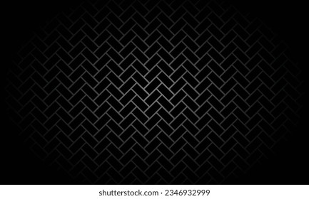 Dark gray abstract wide horizontal banner with square carbon fiber grid and glowing lines. Technology vector background