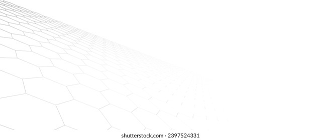 dark gray abstract wide horizontal banner with hexagon carbon fiber grid, vector