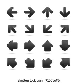 Dark gray arrow sign web internet icon with shadow on white background. This vector illustration saved in 8 eps
