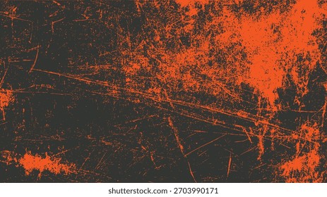 Dark gray background with distressed orange scratches and speckles abstract texture pattern grunge