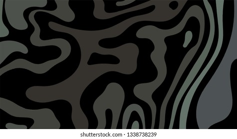 Dark gray background. Dynamic pattern of wavy stripes. The luxury of nature. Natural lines of topography.