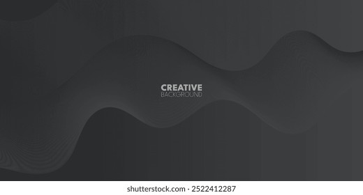 Dark gray background with flowing, curved shapes.