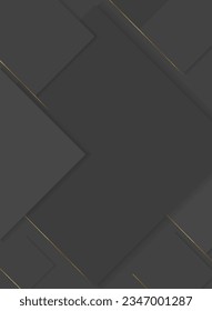 Dark gray background with golden lines. 