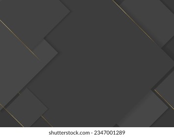 Dark gray background with golden lines. 