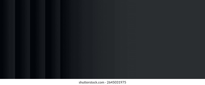 Dark gray background with a gradient effect. The background features subtle vertical lines. Gray color adds a sleek, modern texture. Minimal abstract gradient graphic vector background 