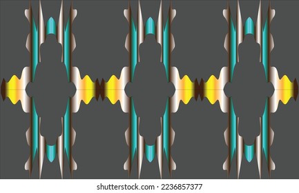 fondo gris oscuro con barras de hierro de color marrón oscuro, marrón claro, azul, blanco y amarillo