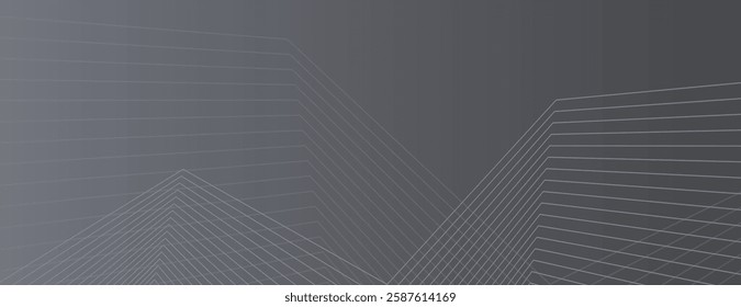 Dark gray background with a modern, geometric style. The background features gray lines forming abstract mountain shapes. Geometric gradient background vector. Dark background.