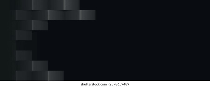 Dark gray background with a sleek, modern style. The background features a smooth texture with layered gray elements. Gray color dominates. Modern 3D checkered pattern background vector