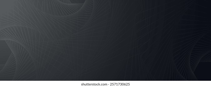 Dark gray background with subtle line patterns. The background is sleek and modern, featuring a smooth gray texture. Minimal abstract gradient wavy spiral vector background 