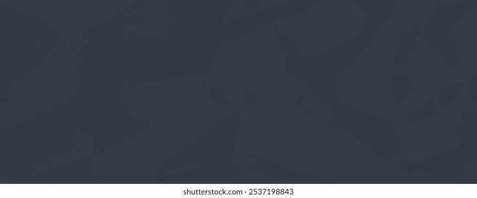 Dark gray background with a textured, crumpled paper style. The background features a dark gray color with subtle shading. Minimal crumple paper texture vector background 