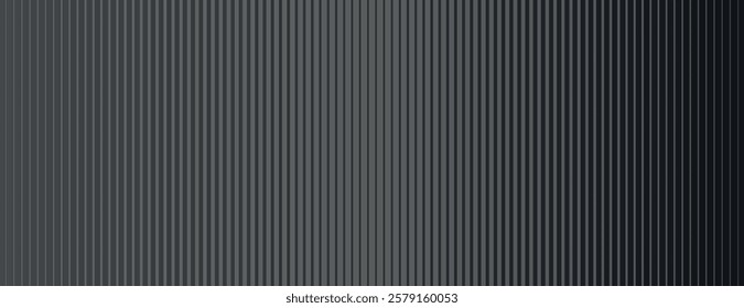 Dark gray background with vertical striped texture. The background features a sleek, modern gray design with subtle shading. Digital background vector. Black background.