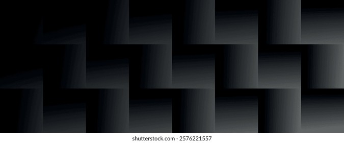 Dark gray background with a woven texture. The background features a gradient effect, creating a subtle 3D appearance in gray tones. Square pattern background vector. Gray background.