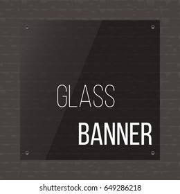 Dark gray banner on techno background. Vector illustration