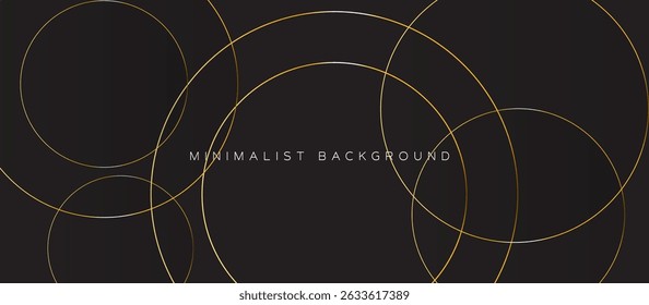 Dark Gray or Black Abstract Background with Overlapping Irregular Gold-Colored Circles, Thin Textured Lines, Pixelated Dotted Effect, Varying Sizes and Positions, Complex Modern Pattern