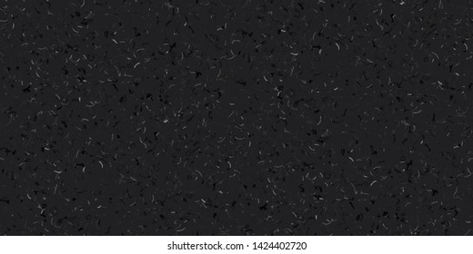 Dark gray black grungy recycled speckled elements natural paper terrazzo camouflage textured surface seamless repeat vector pattern