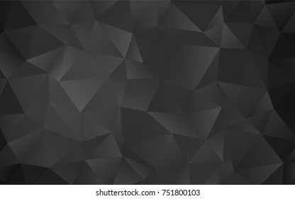 Dark Gray, black vector polygonal template. Modern geometrical abstract illustration with gradient. The completely new template can be used for your brand book.