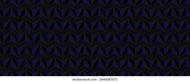 Dark gray and blue horizontal hexagon technology abstract vector background. red bright energy flashes under hexagon in futuristic modern technology wide banner. Dark gray honeycomb texture grid.