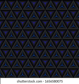 Dark gray and blue seamless gradient background with triangles