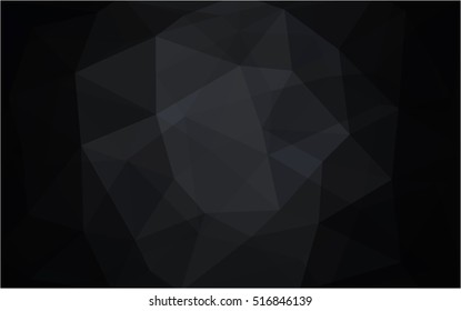 Dark gray blurry triangle template. Shining illustration, which consist of triangles. The polygonal design can be used for your web site.