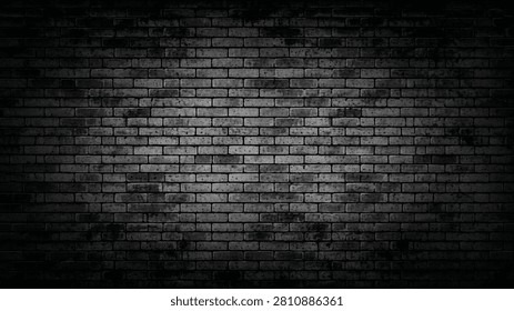 Dark gray brick wall texture, detailed background for various design projects