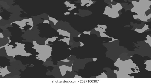 Fundo De Padrão De Camuflagem Cinza Escuro. Ilustração de vetor
