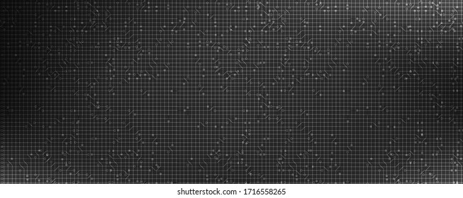 Dark Gray Circuit Microchip Technology on Future Background,Hi-tech Digital and Communication Concept design,Free Space For text in put,Vector illustration.