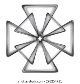 Dark gray cross logo design. Vector background