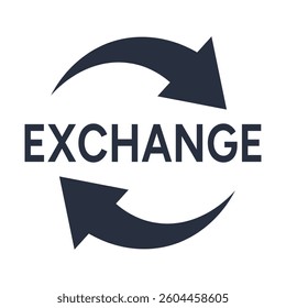 Dark Gray Exchange logo, icon, sticker with Arrows symbol vector template
