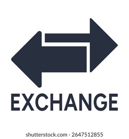 Donkergrijs Exchange-logo, pictogram, sticker met Arrows-symbool en vectorsjabloon