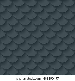 Dark gray fish scale seamless background. Neutral tileable pattern of fish scale. Vector EPS10.