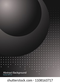 Dark gray gradient vector background with abstract shape. Cover design template.