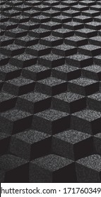 Dark gray grange Abstract background. Noise structure with cubes. Vector image