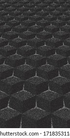 Dark gray grange Abstract background. Noise structure with cubes. Vector image