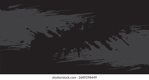 Dark Gray Grunge Texture with Splatter and Brush Strokes