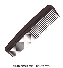 Dark gray hair comb icon isolated on white background. Vector illustration