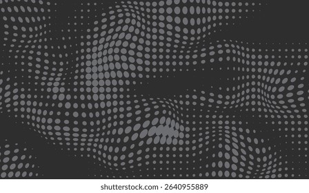 Dark Gray Halftone Ripple Texture Background with Geometric Dot Pattern, Faded Monochrome Design, Abstract Minimalist Effect for Digital Projects and Artistic Compositions