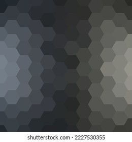 Dark gray hexagonal texture tech background, black, 3d rendering illustration