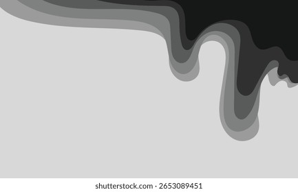 Fundo abstrato em camadas cinza escuro com efeito de túnel de gota