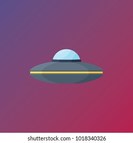 dark gray like UFO spaceship vector illustration. can use for web design with science, space and fantasy topic. spaceship of the other side earth