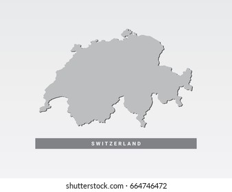 Dark gray map of Switzerland on light gray background